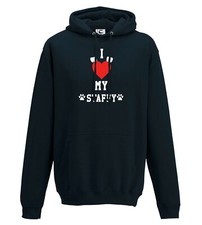 I Love My Staffy Cute Dog Lover Hoodie Present Gift All Sizes Adults & Kids