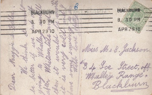 Postcard genealogy miss maggie - miss,