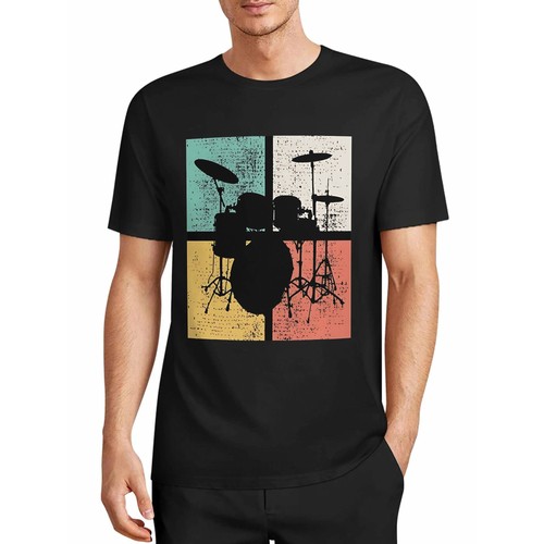 Drum set print shirt men - print, t-shirt,