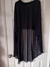 Black sheer hi lo  Skirt (0ver skirt hitched to make bustle) suit Steampunk Goth