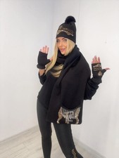 NEW Paparazzi Fashion Women's Set Hat Scarf Gloves Black