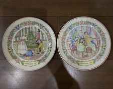 Vintage Wedgwood Christmas Traditions Plates 1987 & 1990 Made In England 8” pair