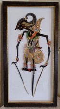 Wayang Kulit Indonesian Shadow Puppet in Shadow Box - 62cm x 32cm - Wall Art