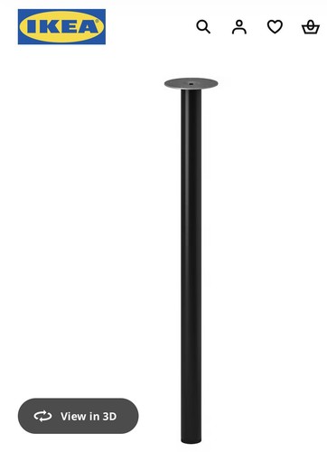Ikea adils single - steel, leg