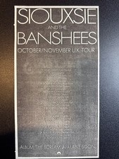 SIOUXSIE AND THE BANSHEES - SCREAM TOUR  | 1978 ORIGINAL MAGAZINE ADVERT 8X11"