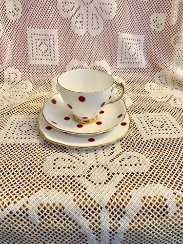 Royal vale red polka dots - royal,