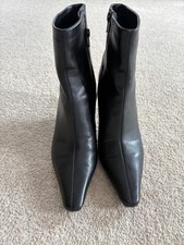 Black Leather Ankle Boots Size 6
