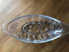 Vintage Arcoroc Clear Glass Banana Split Dish Dessert Fruit Embossed