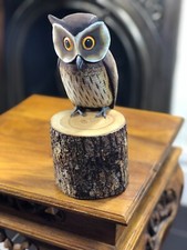 Carved Wooden Owl Ornament on