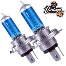 Classic Car H4 3 Pin 60/55w Xenon White Halogen Upgrade Headlight Bulbs Pair