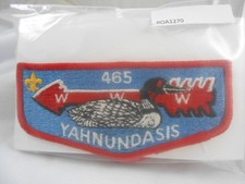 BOY SCOUTS O.A. LODGE 465 YAHNUNDASIS RED BORDER W/ YELLOW FDL   ROA1270