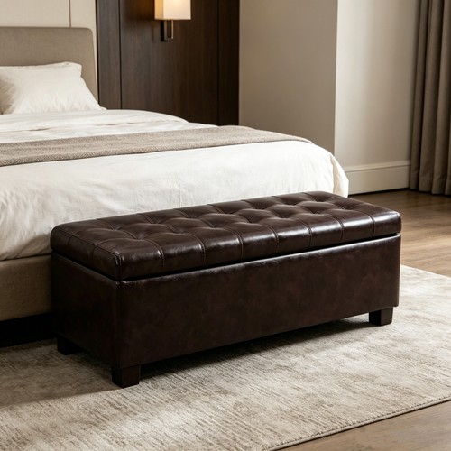 Brown synthetic leather - brown,