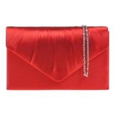 Women Pleated Satin Clutch Bag