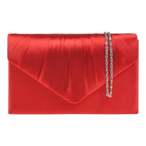 Women pleated satin clutch bag - women,