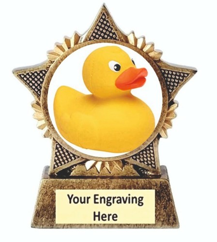 Yellow duck trophy star award - trophy,