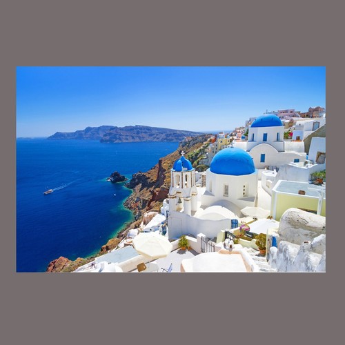 Santorini canvas picture - santorini,
