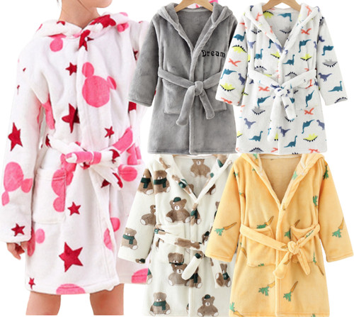 Soft fleece kids gown - soft,