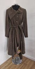 Joe Browns hi lo overcoat siz 16 light brown Sacred Spirit belted tweed belted