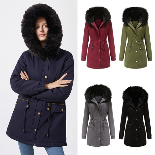 Ladies warm long coat fur - long,