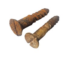 screws Two Wood Furniture Restoration vintage rusty Slot Head 7/16“ Long 1  1/4”