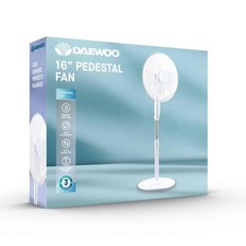 Daewoo 16" White Pedestal Fan