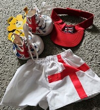 Build A Bear Union Jack, England Outfit. Shorts, Boots And Visor