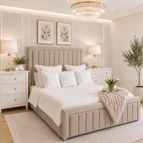 Bumper panel upholstered bed - upholstered,