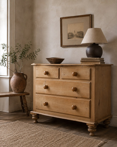 Victorian pine chest - chest, 4