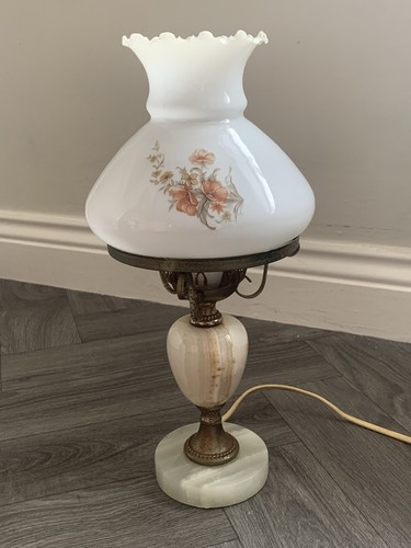 Milk glass hurricane lamp - milk,