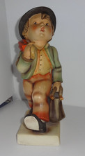LARGE DISPLAY Vintage Goebel Hummel Figure - Merry Wanderer - Boy With Umbrella 