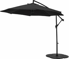 Home 2.5m Overhanging Garden Parasol - Black | Outdoor Patio Sun Shade Umbrella