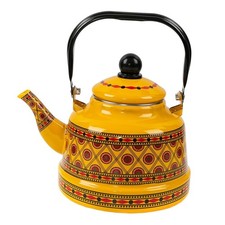 Large 2.5L Enamel Tea Kettle Teapot Tableware No Whistle Easy Clean Stovetop