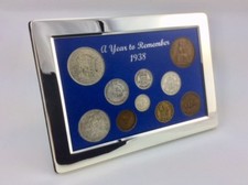 87th Birthday Gift. A Superb 1938, Silver Framed, Coin Year Set - Gift Boxed