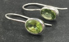 Peridot oval drop earrings