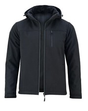 Mens  Soft Shell Jacket with Removable Hood and Thermal Fleece - Water Resistant