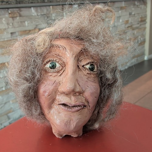 Doll head witch grandma - head,