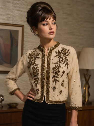 Vintage 1950s hand beaded - 1950s,