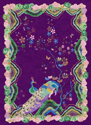 Luxury purple peacock - luxury, rug