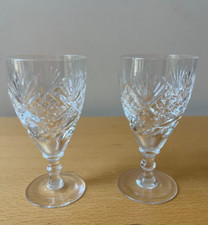 Two, 1940/50’sRare, Webb Corbett Crystal Sherry Glasses, 4 1/8”, Signed