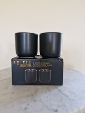 La Cafetiere Double Walled Black & Gold Espresso Cups - Set of 2