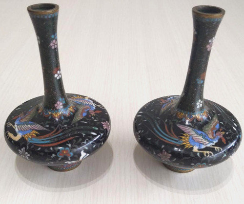 Cloisonne vase inch tall - cloisonne, 4.7