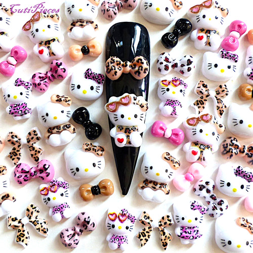 Kitty nail art leopard - kitty,