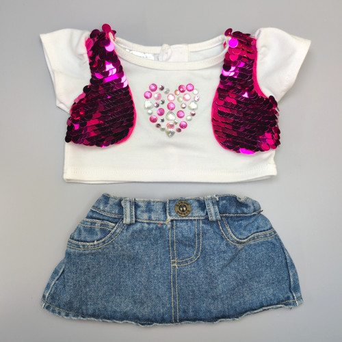 Build bear sequin heart top - a,