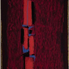 Max Ackermann Red Color Tower Absolute Painting Signed Screen Print 1964 38/100