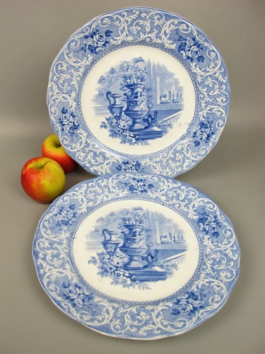 Milanese dinner plates blue - "milanese",