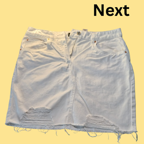 Next white denim skirt women - white,