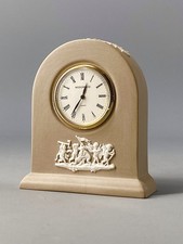 Wedgwood Light Taupe Brown Jasper Ware 8.5cm Clock - Rare Colour~ Non working