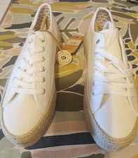 Fat Face Women's Platform Wedge Shoes White Size UK 6 EU 39 New