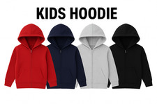 Kids Zip Up Hoodie Unisex Boys