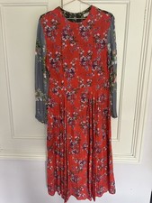 Studio by Preen Vintage Tea Style Dress Blue, Red Pink Floral Print, Size 12